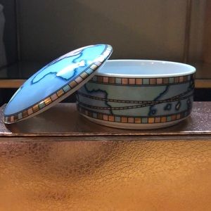 Tiffany & Co World Map Porcelain Trinket Box